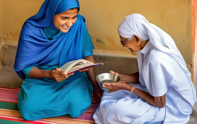 테레사 수녀 Mother Teresa    인도주의 활동 노벨 평화상 자선 단체 - Early Compassion in Kolkata**
A realistic, warmly lit image portraying Mother Teresa in her younger ...