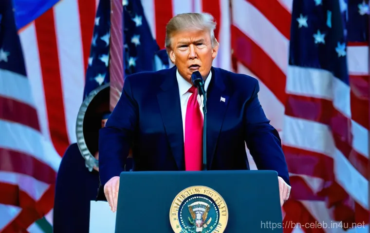 도널드 트럼프 Donald Trump    전 미국 대통령 기업가 정치 논란 - **Prompt:** A meticulously detailed, medium shot of Donald Trump, fully clothed in a business suit, ...